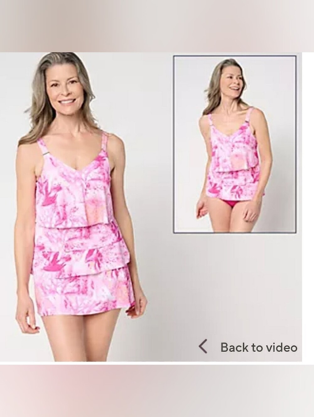 Susan Graver Berry Collage Soleil Tiered Tankini w/ Skirt and Brief
